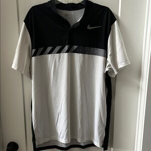 Nike Golf Men's blade collar modern fit polo Two-Tone Black and White XL